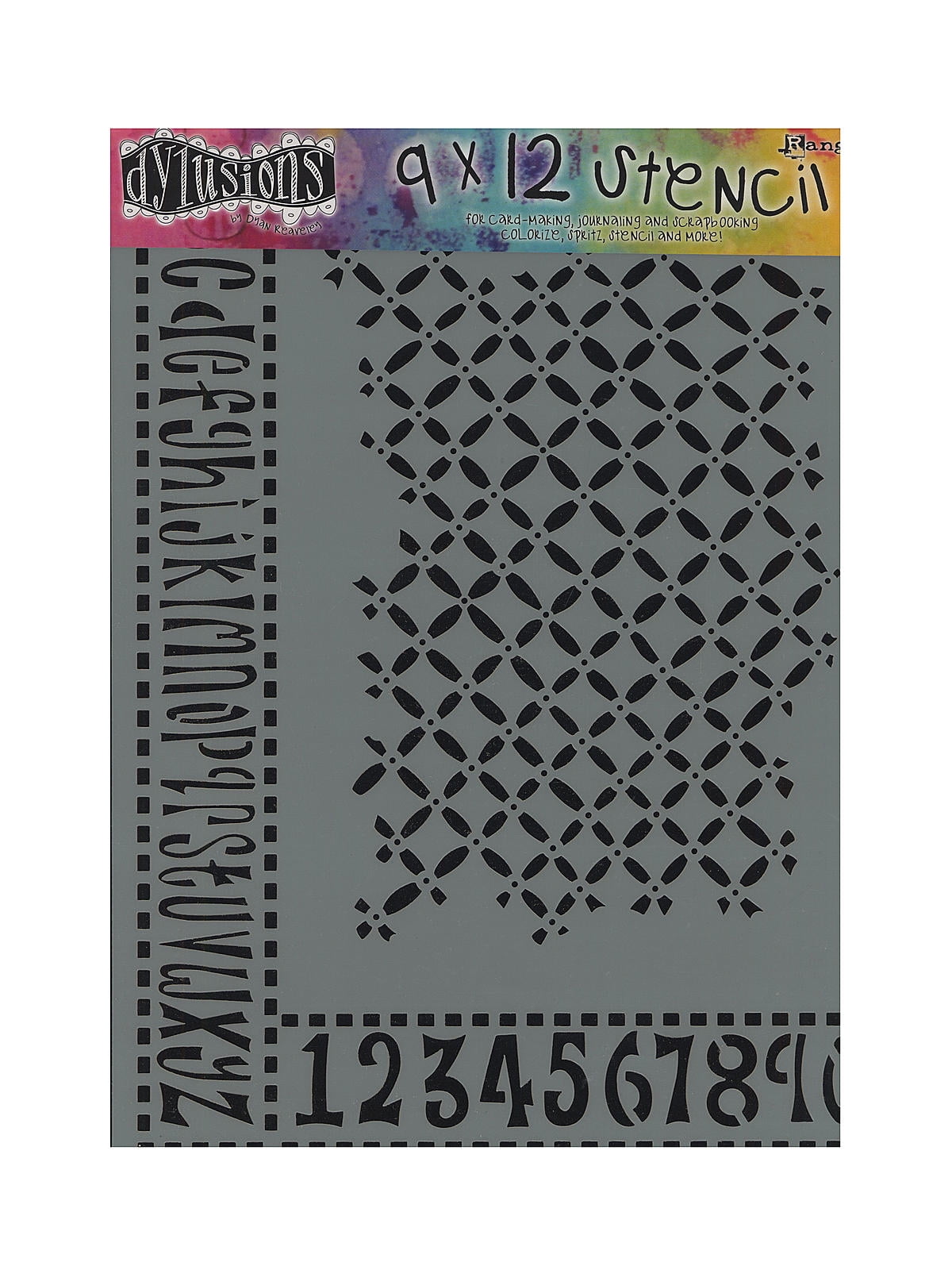 Dylusions Stencils 9 in. x 12 in., alphabet border (pack of 3