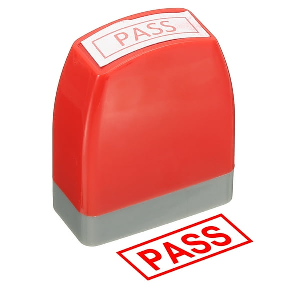 Pass Notice Stamp Self Inking, Red Ink Office Stamps Pre Inked Message Stamp Refillable Business Stamp, Red