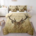 thumbnail image 1 of YST Antler 7 Pcs Comforter Set Twin, Whitetail Deer Sheet Set Bed In A Bag, Stag Countryside Rural Hunting Theme Comforter Set, 1 of 5