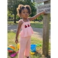 thumbnail image 6 of Loicainy Baby Kids Toddler Girl Summer Clothes 6 9 12 18 24 Month 2 3 4 5 6 Year Sleeveless Muslin Smocked Top Pants Cute Outfit, 6 of 9