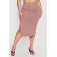 thumbnail image 3 of Women's Plus Size High Waisted Soft Knit Midi Skirt, 3 of 4