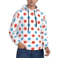 thumbnail image 2 of Naloa Red Blue Polka Dots Men's Casual Hooded Collar Drawstring Hoodies Pullover Sweatshirts Casual Long Sleeve Shirts-4X-Large, 2 of 7