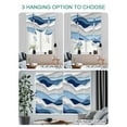 thumbnail image 4 of Blue White Ombre Tie Up Curtains for Windows 45 Inch Length Balloon Curtains Kitchen Adjustable Balloon Window Shade Modern Geometric Moire Abstract Art Tie Up Valance Bathroom Curtain Window 42"x45", 4 of 6