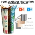thumbnail image 3 of 16oz Tumblers Pioneer Flower Stainless Steel Vacuum Insulated Double Wall Travel Tumbler Cups Mug with Lid and Straw,Cleaning Brush for Coffee,Tea, 3 of 4