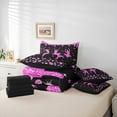 thumbnail image 6 of jejeloiu Cheeleader Theme Bedding Comforter Set 7pcs,Bling Diamond Print Queen Bedding Sets,Pink Black Queen Sheet Sets For Children,Breathable Home Decor Reversible, 6 of 8