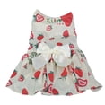 thumbnail image 2 of Guiexla Pet Dress Summer Sweet Ribbon Bowknot Watermelon Strawberry Fruit Print Sleeveless Two-legged Small Medium Dog Puppy Cat Outfit Clothes Pet Supplies, 2 of 8