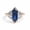 Yellow Plated, variant on Hexagon Cut Blue Sapphire & Baguette Cut Aquamarine Engagement Ring, Five Stone Stackable Anniversary Gift, September Birthstone Ring, Art Deco Ring