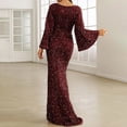 thumbnail image 5 of Vestido de noche, vestido ajustado de lentejuelas con mangas acampanadas., 5 of 5