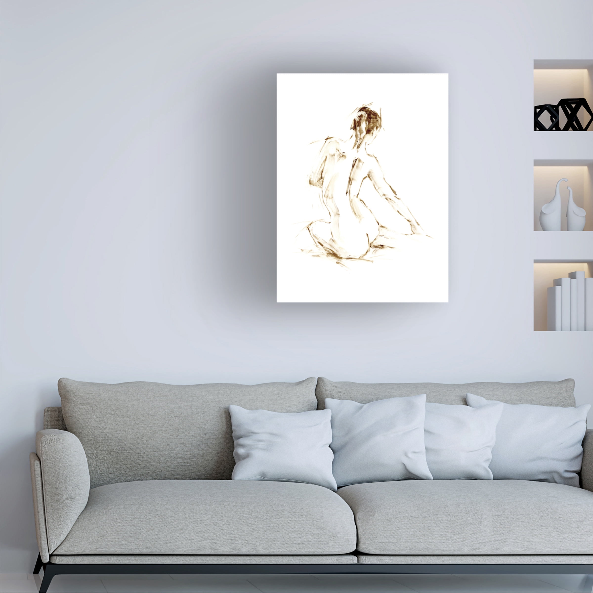 Ethan Harper 'Drybrush Figure Study I' Canvas Art
