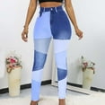 thumbnail image 2 of YDFCWXW High Waisted Jeans for Women: Skinny Denim Patchwork Stretch Casual Pants Blue, M, 2 of 6