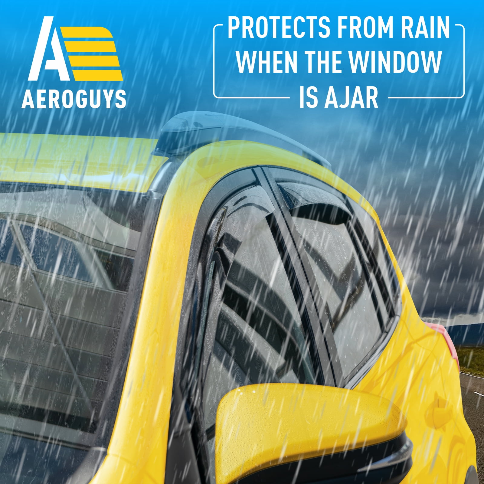 AEROGUYS In-Channel Window Deflectors Extra Durable Window Visors Rain Guards Fit for Toyota RAV4 2013-2018, Sun Visors, Wind Vent Visors, Car Accessories- 4pcs. AG0538