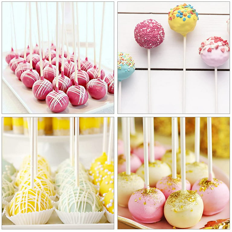 Cake Pop Kit, Including 100 Cake Pop Sticks and Wrappers, 100 Twist Ties, 1 Cake Pop Scooper and Decorating Pen, Cake Pops Making Tools for Lollipop