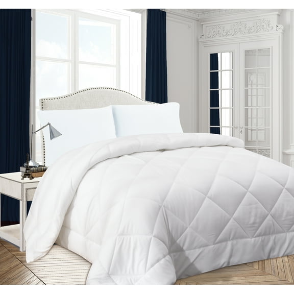 Style Basics Classic Collection Queen Size 350 GSM Extra-Fill True White Down Alternative Comforter