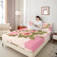 thumbnail image 4 of Homewish Spring Garden Rose Bed Sheets, Romantic Pink Flower Floral King Sheets, Oil Printing Artwork Sheet Set, Luxury Bedroom Decor, 4 Pieces, 4 of 7