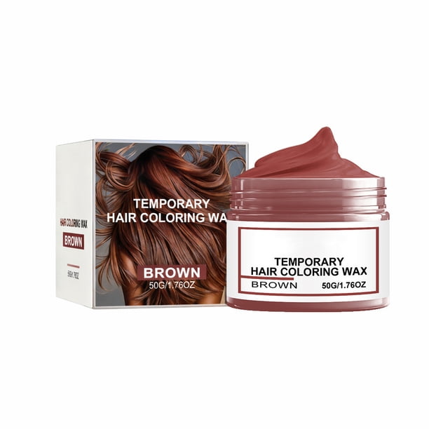 Cera colorante temporal para el cabello, tintes para hombres y mujeres. Disponible en marrón, blanco y azul. Aplicar y enjuagar. 50 g de color peludo.
