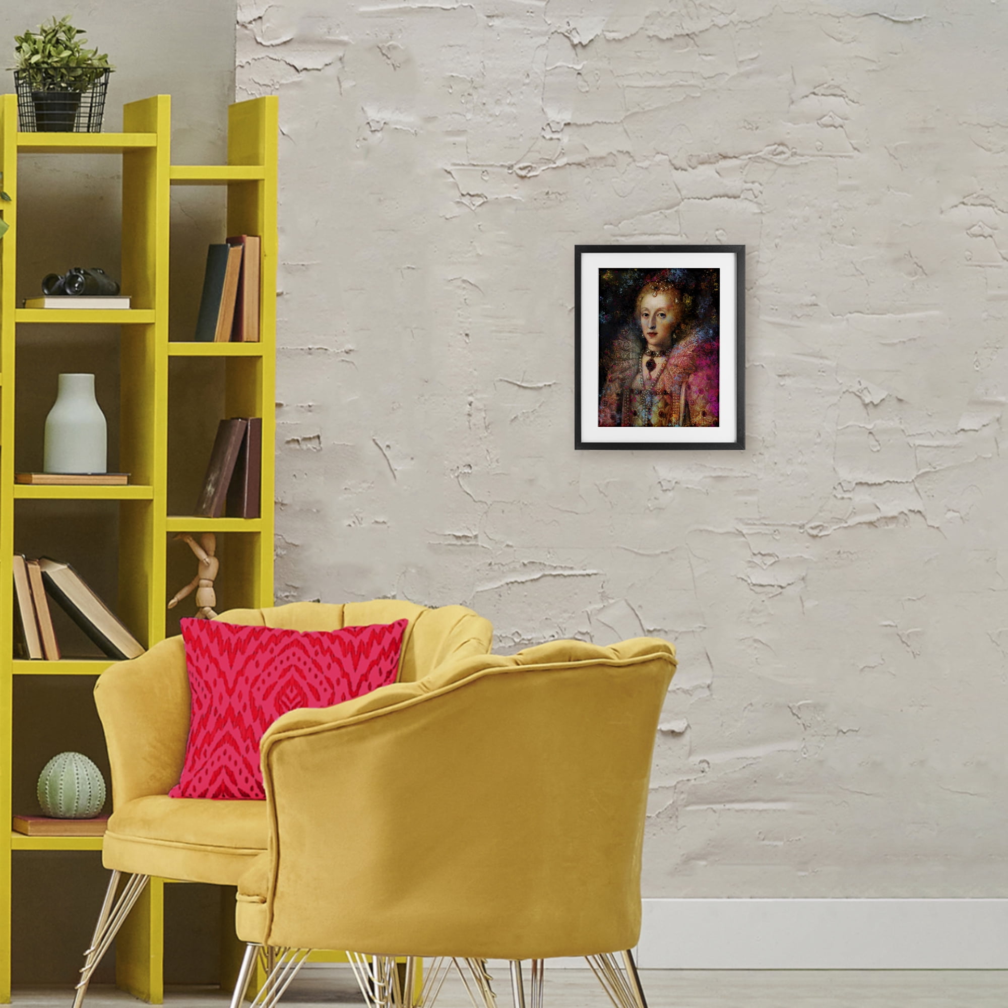 Stupell Industries Dappled Royalty Renaissance Portrait Black Framed Print Under Glass, design by Sarah Adams