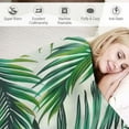 thumbnail image 3 of JRXY Flannel Throw Blanket Green Tree Tropical Palm Leaves Jungle Leaf Floral Pattern Home Decorative Warm Cozy Soft Blanket for Couch Sofa Bed White, 3 of 6