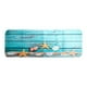 thumbnail image 1 of Suelo de madera de Retro Azul, red de pesca, conchas, estrellas de mar, alfombrillas de baño decorativas antideslizantes náuticas R, 1 of 5