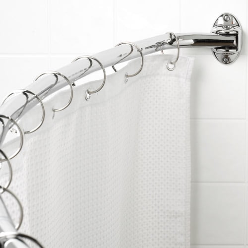 Canopy Curved Hotel Shower Rod Chrome, Curved Shower Curtain Rod Brackets