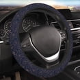thumbnail image 4 of Kdxio Copper-Gold Gloss Outline Flower Print Elastic Stretch Steering Wheel Cover,Auto Steering Wheel Cover,15 Inch Anti-Slip,Warm in Winter and Cool in Summer,Fit Suvs,Vans Cars,Trucks, 4 of 5