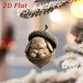 thumbnail image 3 of 2026 New Forest Animal Acorn Ornaments, 2D Flat Acrylic Cute Cozy Forest Christmas Ornaments, Upgrade Christmas Woodland Creature Hanging Ornament Pine Cone Animal Decoration, 3 of 3