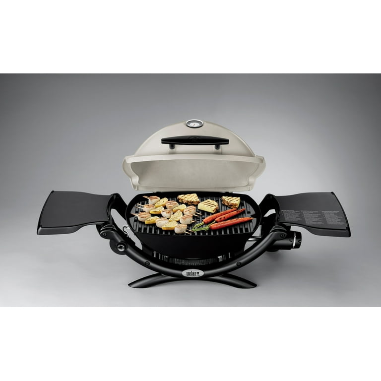 Weber Q 1200 Portable Propane Gas Grill, Titanium, 8,500 BTU