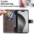 thumbnail image 4 of Allytechgroup for iPhone 16e Case with Credit Card Slot, PU Leather RFID Blocking Wallet Flip Case with Stand Wrist Strap Shockproof Protective Back Cover for iPhone 16e, Gray, 4 of 7