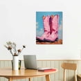 thumbnail image 3 of COMIO  Pink Cowgirl Boots Room Decor, Girly Western Paintings for Apartment, Coastal Cowboy Boot Wall Art Prints for Teen Girls Bedroom, 3 of 5