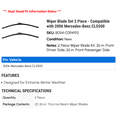thumbnail image 2 of Wiper Blade Set 2 Piece - Compatible with 2006 Mercedes-Benz CLS500, 2 of 2