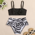 thumbnail image 5 of Swimsuits for Girls 2 Piece Summer Sleeveless Bow Tops and Print Bottoms Bikini Sets Swimwear Bathing Suit Black Size 5-6 Y, 5 of 8