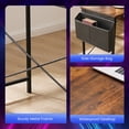 thumbnail image 6 of CONCETTA 49 Inch Modern L Shaped Computer Desk with Lower Storage Shelf & Side Bag, Two-Way Convertible Corner Gaming Table for Home Office, Rust, 6 of 8