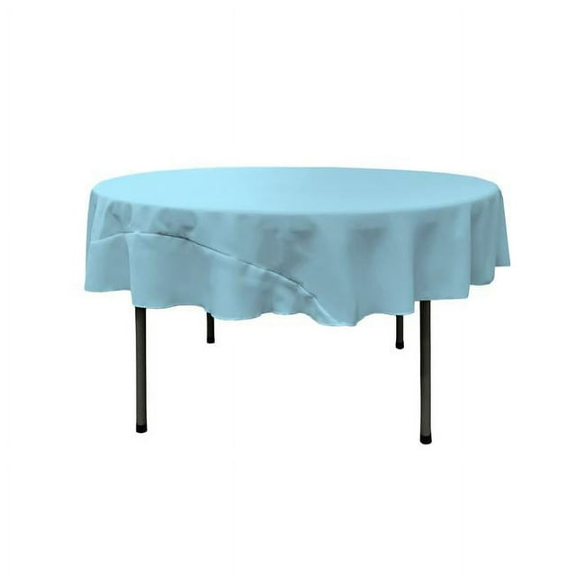 LA Linen TCpop72R-TurquoiseLgtP40 Nappe en Popeline de Polyester Turquoise Clair - 72 Po Ronde