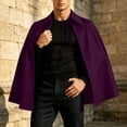 thumbnail image 4 of DxhmoneyHX Men's Halloween Short Cape Cloak Loose Lapel Collar Vintage Outerwear Fashion Costume for Festival Party, 4 of 8