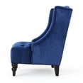 thumbnail image 3 of Todd Accent Chair, Navy Blue Button Tufted Velvet, Classic Wingback Design, 3 of 5