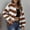 Brown, variant on Women's Cardigans Long Sleeve Open Front Rainbow Striped Color Block Loose Casual Oversized Cardigan Long Lightweight Knit Outwear Coat Jacket