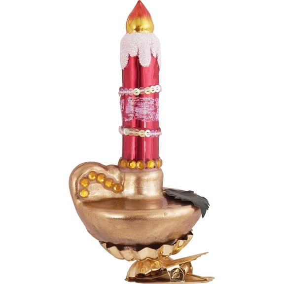 Christmas By Krebs Blown Glass  Collectible Tree Ornaments  (Candle)