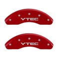 thumbnail image 2 of MGP Front set 2 Caliper Covers Engraved Front Vtec Red finish silver ch Fits select: 1998-2001 HONDA ACCORD LX, 2002 HONDA ACCORD SE, 2 of 4