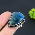 thumbnail image 2 of Neon Blue Apatite Gemstone 925 Sterling Silver Jewelry Ring Size 10, 2 of 2