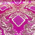 thumbnail image 4 of Metallic Floral Brocade Fabric 60" By Yard in Red Gold White Purple Blue Green (Fuchsia / Gold), 4 of 5
