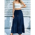 thumbnail image 5 of Women'S Spliced Pleated Midi Skirt with Pockets for Casual or Wear S, 5 of 9