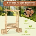 thumbnail image 6 of Costway Patio Garden Bench Arbor Arch with Pergola Planting Box Side Trellis for Vines, 6 of 10