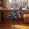 thumbnail image 3 of Whosucclay Colorful Butterfly Leaf Print Swivel Armchair Accent Dining Chair Cover for Office, Stretch Curved Back Chair Covers Removable Curved Back Armrests Chair Protector for Party, Banquet, 3 of 7
