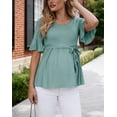 thumbnail image 4 of Casual Maternity Tops for Women Short Sleeve Maternity Clothes Pregnancy Shirts, 4 of 7