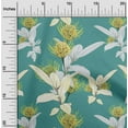 thumbnail image 2 of oneOone Polyester Spandex Dusty Teal Green Fabric Florals Fabric For Sewing Printed Craft Fabric By The Yard 56 Inch Wide, 2 of 6