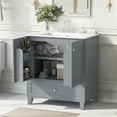 thumbnail image 3 of Furvclv 30 Inch Bathroom Vanity, Bathroom Cabinet With Ceramic Sink, Adjustable Shelf, Bottom Drawers, Anti Overflow Hole, Freestanding Single Sink Bathroom Vanity Cabinet, 3 of 9