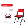 thumbnail image 4 of Set de 6 Sillas Plegables Ilios Innova Acojinadas Rojo con Negro 45cm x 45cm x 76cm, 4 of 4
