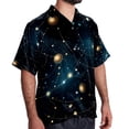 thumbnail image 2 of Constellation Men's Short Sleeve Button Down Hawaiian Shirts for Summer Beach Casual Printed Style, 2 of 6