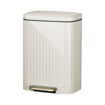 Deeceymbur Garbage Cans Household Trash Can with Foot Pedal Design Flushless Plastic Bin with Lid Bathroom Trash Can with Lid Odorless Trash Can Beige