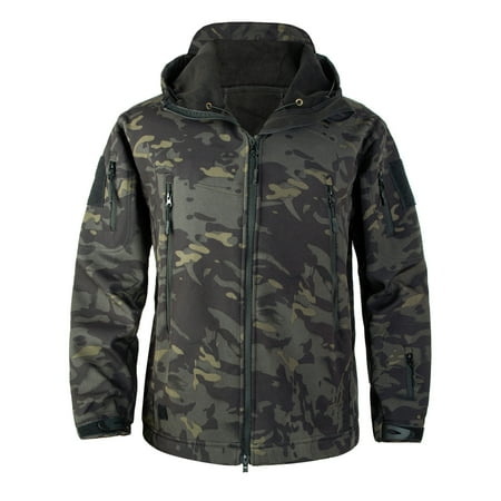 Men s Hooded Waterproof Jacket Rain Jacket Outdoor Casual Sportswear Men s Hooded Windproof Water Resistant Rain Jacket Windbreaker for Hiking Fishing Runing Navy&XXXL