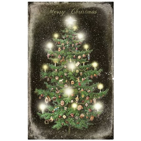 Radiance Lighted Vintage Christmas Tree Canvas Wall Art From Our